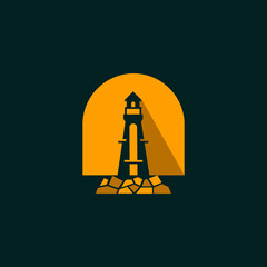 Lighthouse Tower Simple Icon Logo Design Template Element Vector