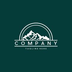 Fototapeta na wymiar Mountain Landscape Nature Badge Simple Logo Design Template Element Vector