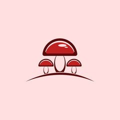 Plant Mushroom Naturally Simple Icon Logo Design Template Element Vector