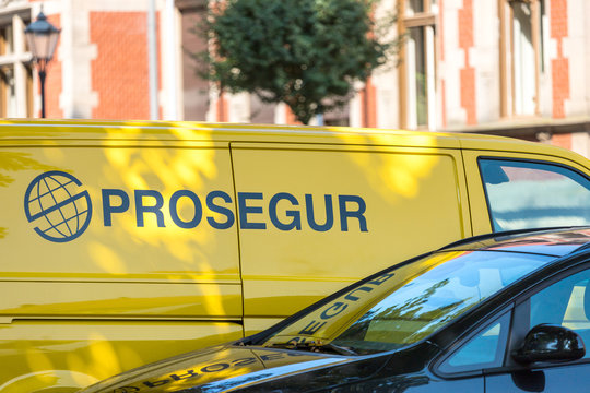 neuruppin, brandenburg/germany - 27 08 19: prosegur security truck in neuruppin germany