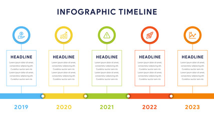 Infographic elements for content, diagram, flowchart, steps, parts, timeline, workflow, chart with five options. Vector illustration