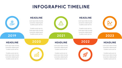 Infographic elements for content, diagram, flowchart, steps, parts, timeline, workflow, chart with five options. Vector illustration