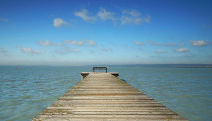 Obraz premium schöner Sommertag - Steg am See