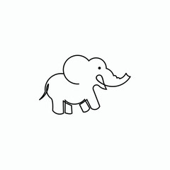 vector illustration of an elephant in line art icon logo design idea