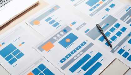 Website designer Creative planning application developer development draft sketch drawing template...
