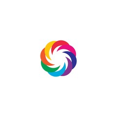 Rainbow logo template vector icon design