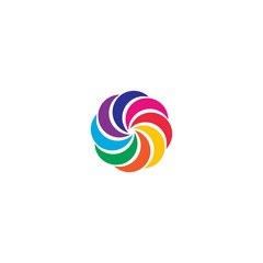 Rainbow logo template vector icon design