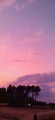 Fototapeta na wymiar Beautiful Night Sky, Pink, Purple Sunset