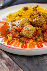 Moroccan beef kefta meatballs meatball and semolina