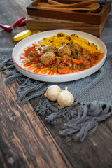 Moroccan beef kefta meatballs meatball and semolina