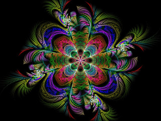 Abstract futuristic colored mandala - digitally generated image