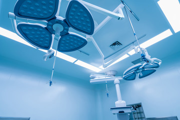Surgical light in the operating room.