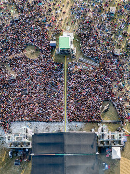 Summer Music Festival. People Near Stage.