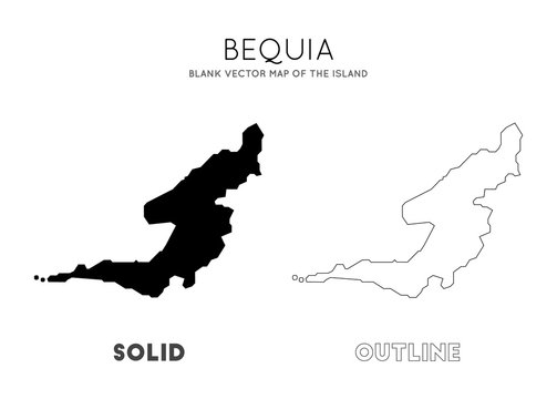 Bequia map. Blank vector map of the Island. Borders of Bequia for your infographic. Vector illustration.
