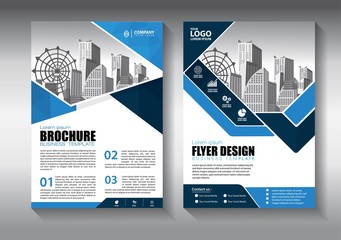 Brochure design, cover modern layout, annual report, poster, flyer in A4 with colorful triangles, geometric shapes for tech, science, market with light background