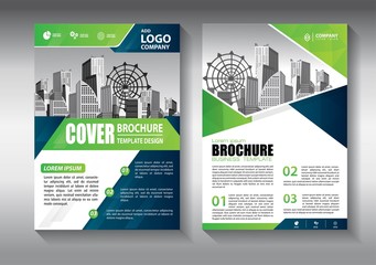 Brochure design, cover modern layout, annual report, poster, flyer in A4 with colorful triangles, geometric shapes for tech, science, market with light background