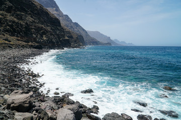 Fototapeta na wymiar Canary Island Coast Line, Rocky Wild Beach