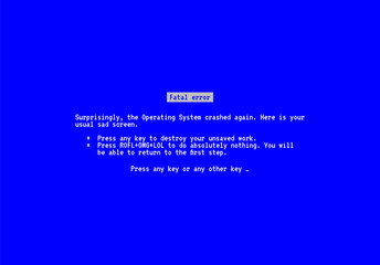 Blue screen with operating system error message