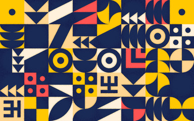 Geometric retro pattern with 30s styled shapes