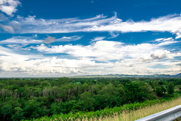 View of  peaks in Summer time