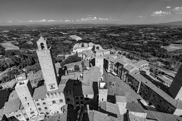 San Gimignano, old medieval typical Tuscan town with residential towers found therein