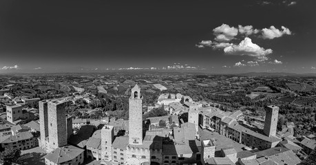 San Gimignano, old medieval typical Tuscan town with residential towers found therein