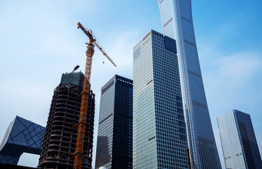 Skyscraper construction site