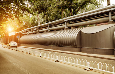 Rusty pipes, through many years.