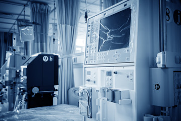 Hemodialysis machine in an hospital ward.