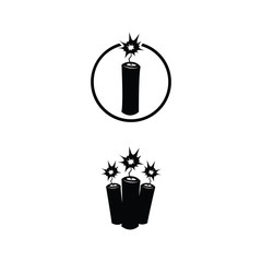 Dynamite tnt grenade fire work Fun logo for game and challenge also in festival or event