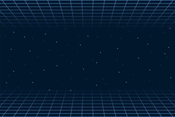 Horizontal matrix grid. Futuristic background. Laser grid in space. Retro template vintage style. © pixelalex