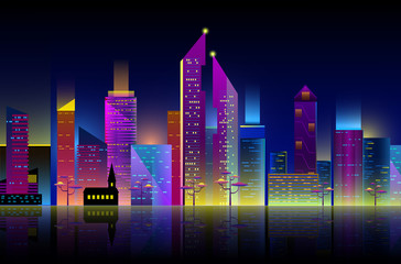  City scape outline. Vector illustration for your graphic design.