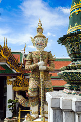 Fototapeta premium Statue demon Yaksha at Royal palace, Bangkok, Thailand