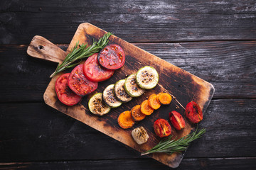 grilled vegetables, delicious and fragrant dishes for vegetarians. healthy food