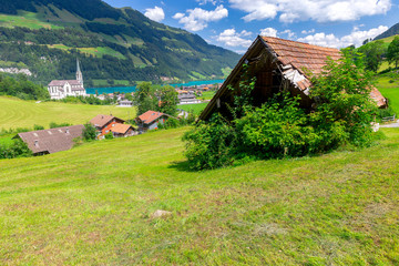 Lungern Old medieval village in the swiss alps.