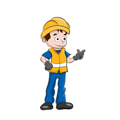 Vector design of worker with his personal protective equipment