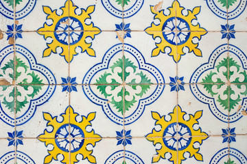 Traditional portuguese decorative tiles azulejos.