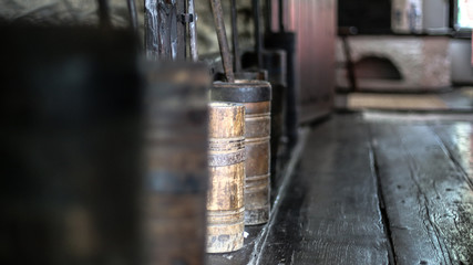 Old, stylish, lonely, beautiful Hungarian country hose in the forest