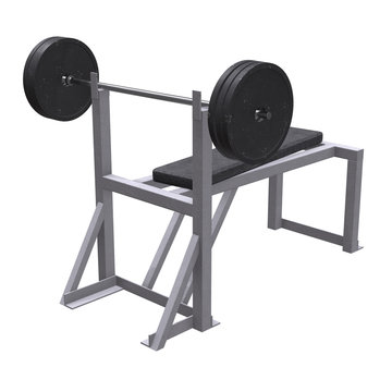 Barbell with weights. Gym equipment. Bodybuilding powerlifting fitness concept. 3d render illustration isolated on white background.