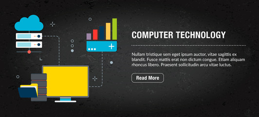 Computer technology concept banner for internet.