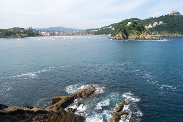 La Concha beach in Donosti with the tranquility of the sea