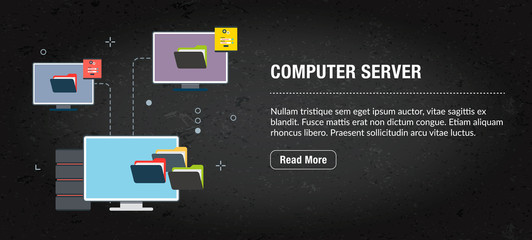 Computer server concept banner for internet.