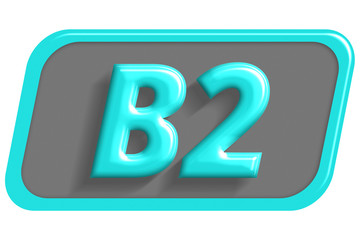 Vitamin B2 on an abstract background. Natural medicine isolated icon. Basics of a healthy diet. 3D illustration.