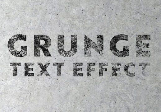 Concrete Grunge Text Effect Mockup