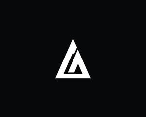 Creative and Minimalist Letter GA Logo Design Icon, Editable in Vector Format in Black and White Color