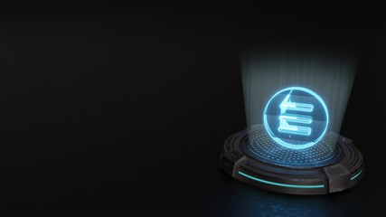 3d hologram symbol of menu  icon render