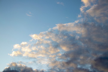 Clouds in the blue sky.