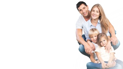 Beautiful smiling Lovely family on background