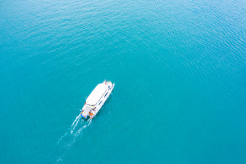 Blurred passenger boat in the ocean, Sattahip Thailand
