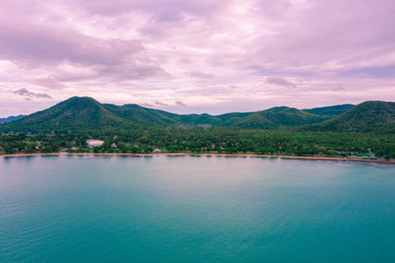 Aerial seascape in Sattahip city, Chonburi Thailand